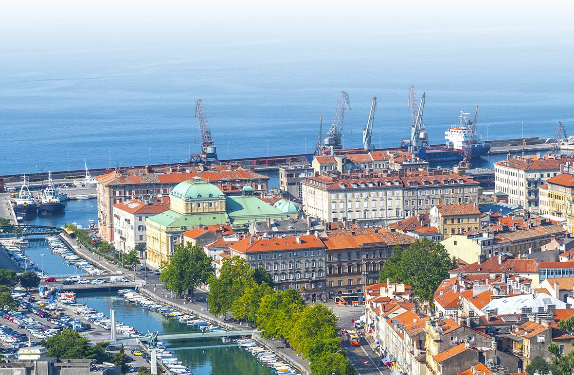 Aerial view of Croatian city Rijeka